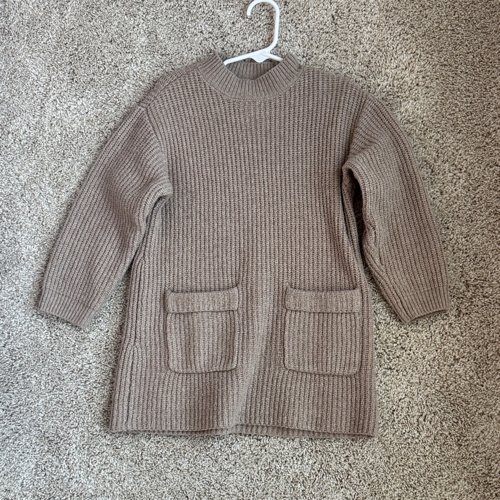 Zara Taupe Crew Neck Sweater